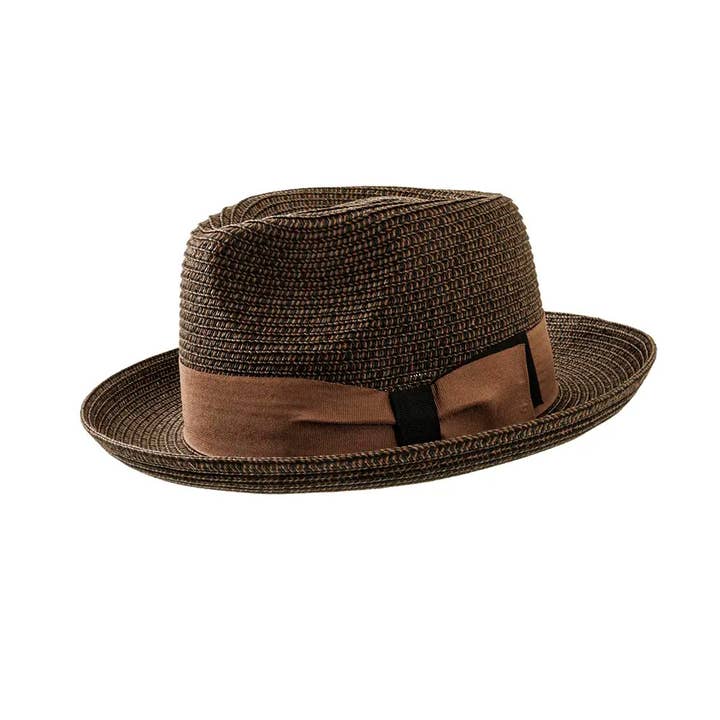 American Hat Makers - Wholesale Straw Hat - Unisex - Soft Straw Fedora Hat - Style Coronado1