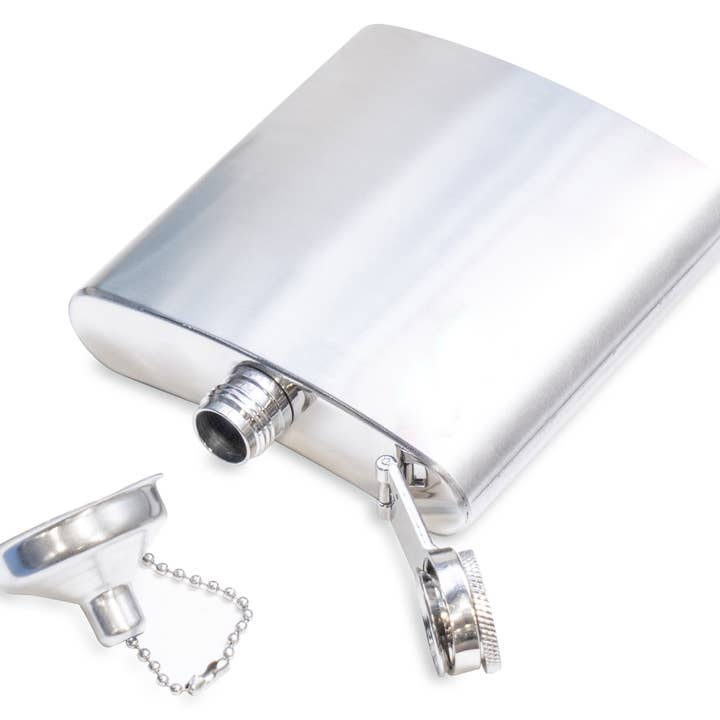 MakerFlo - Wholesale Flask - Makerflo 6 oz Stainless Steel Flask with Funnel