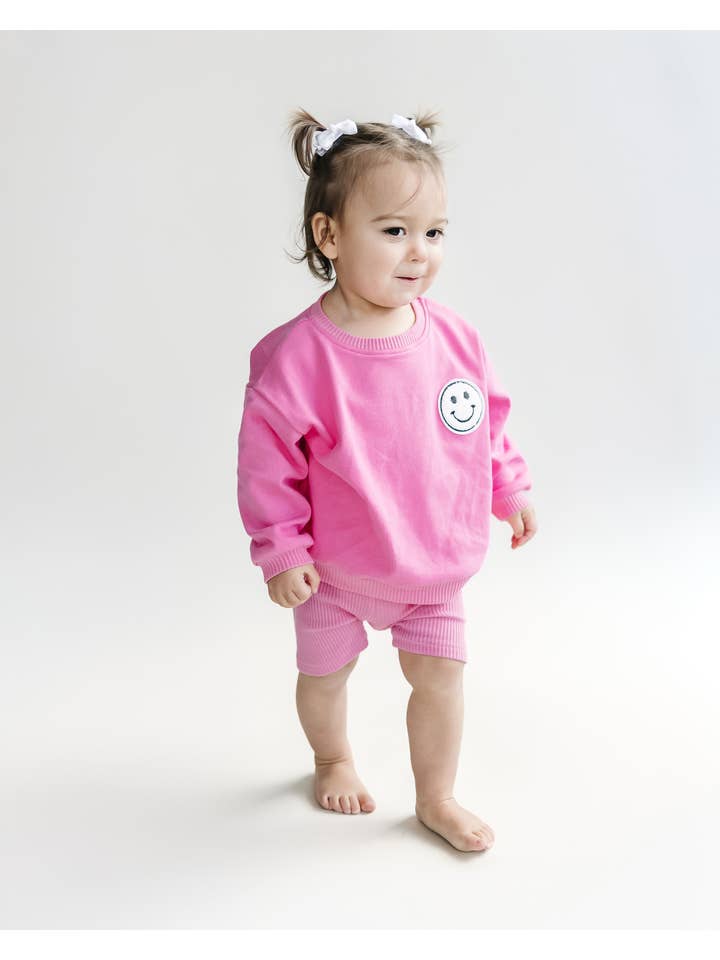 Lucky Panda Kids - Wholesale Top & Short Set - Kids - Baby & Kids Biker Shorts Set | Pink
