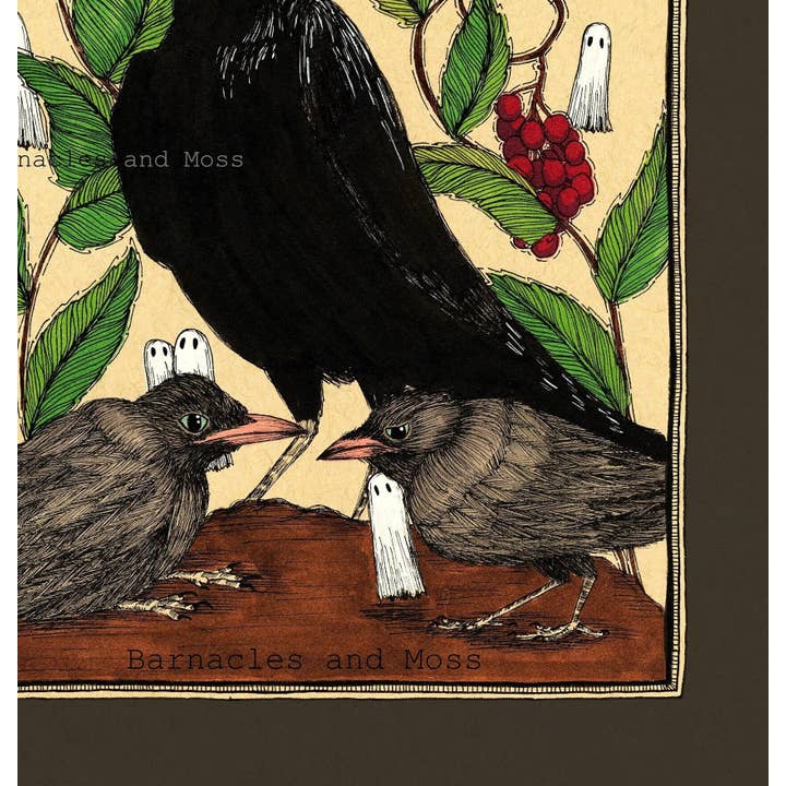 Barnacles and Moss - Wholesale Art Print - Baby Crows Fine Art Print 1