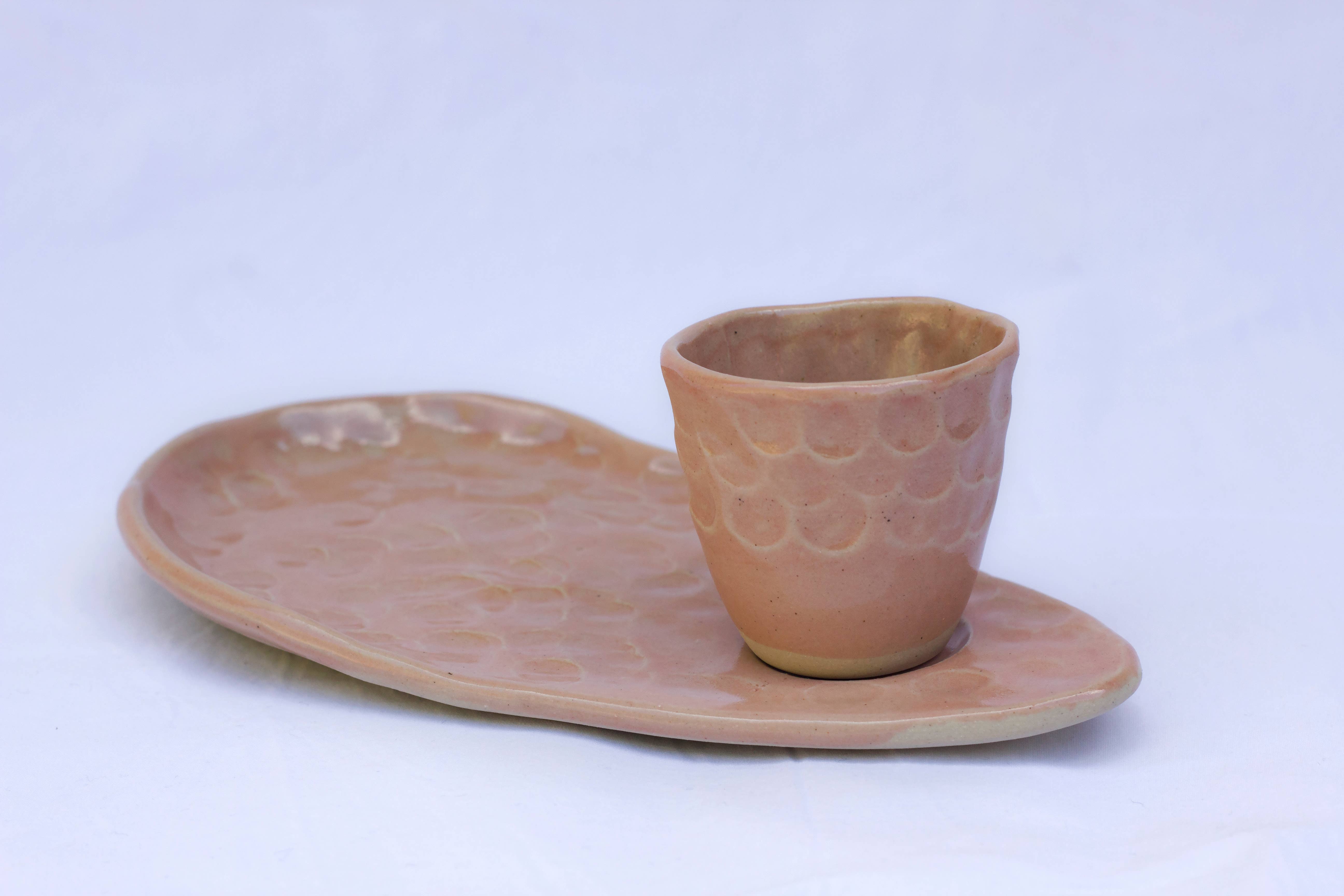 Semear - Vente Tasse à café/thé - Service à café artisanal Rosa Fingerprints1