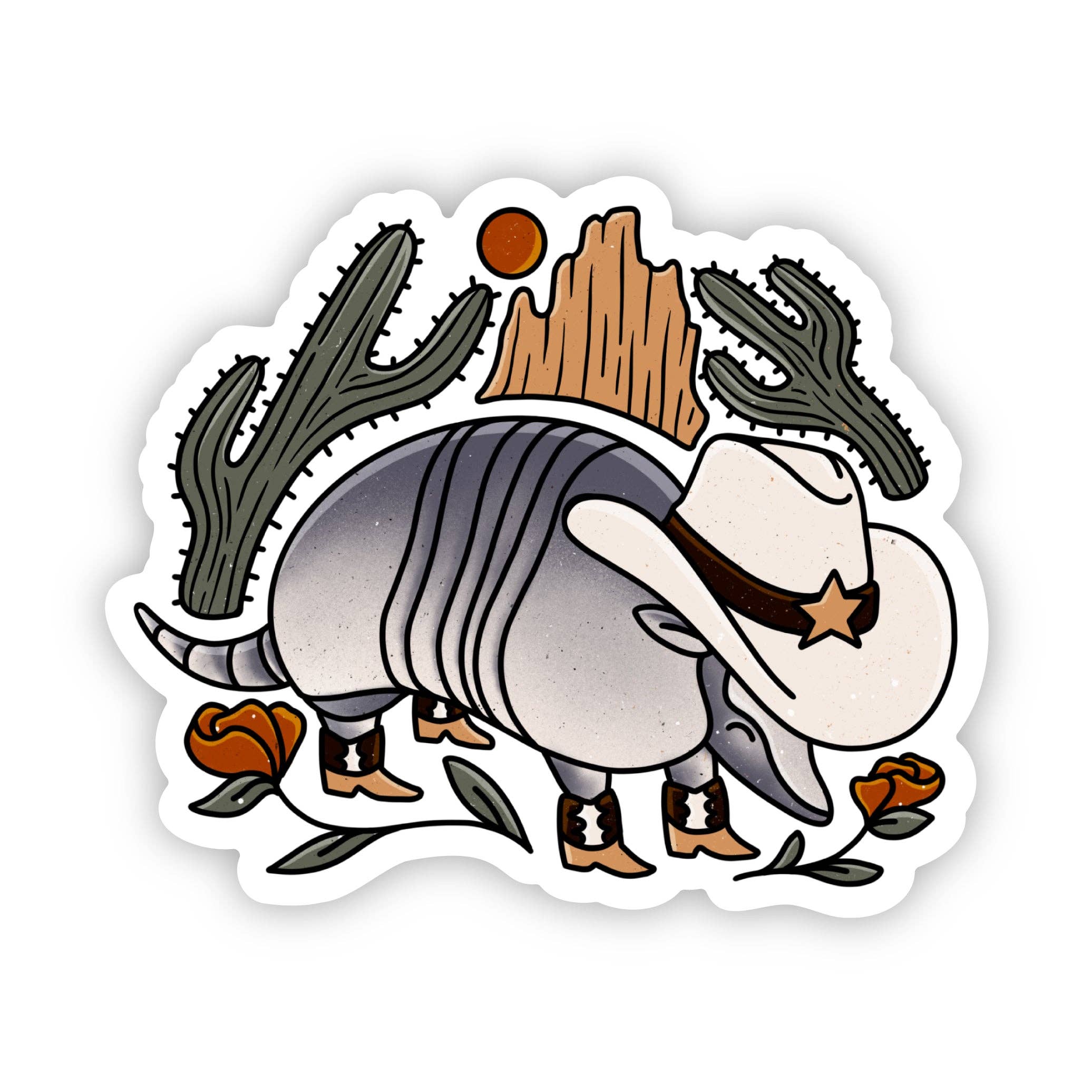 Big Moods - Wholesale Sticker - Texas Armadillo Cowboy Hat Sticker
