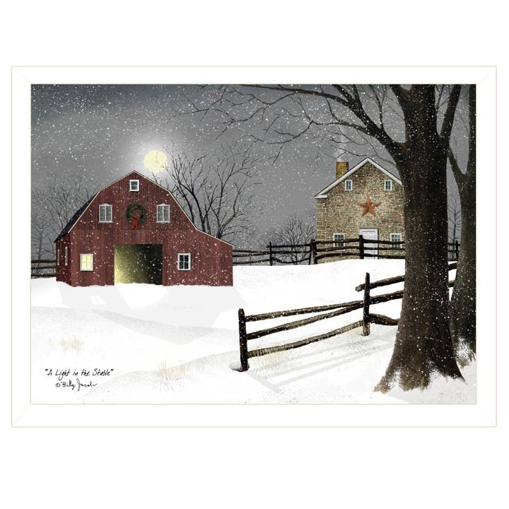 "Light in the Stable" by Billy Jacobs, Ready to Hang Framed for wholesale by Trendy Decor 4U