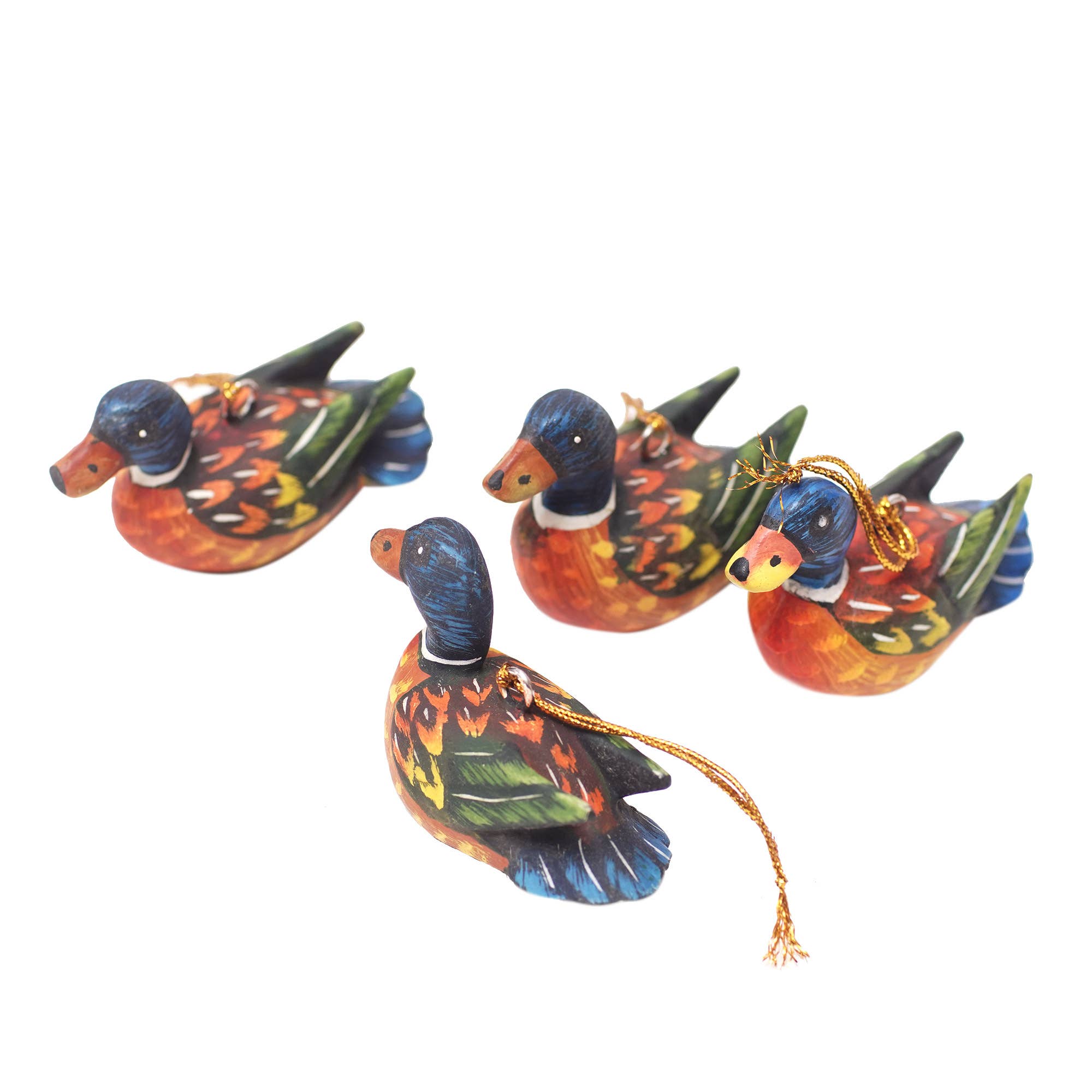 NOVICA - Wholesale Ornament Set - Novica Handmade Dazzling Plumage Wood Ornaments (Set Of 4)2