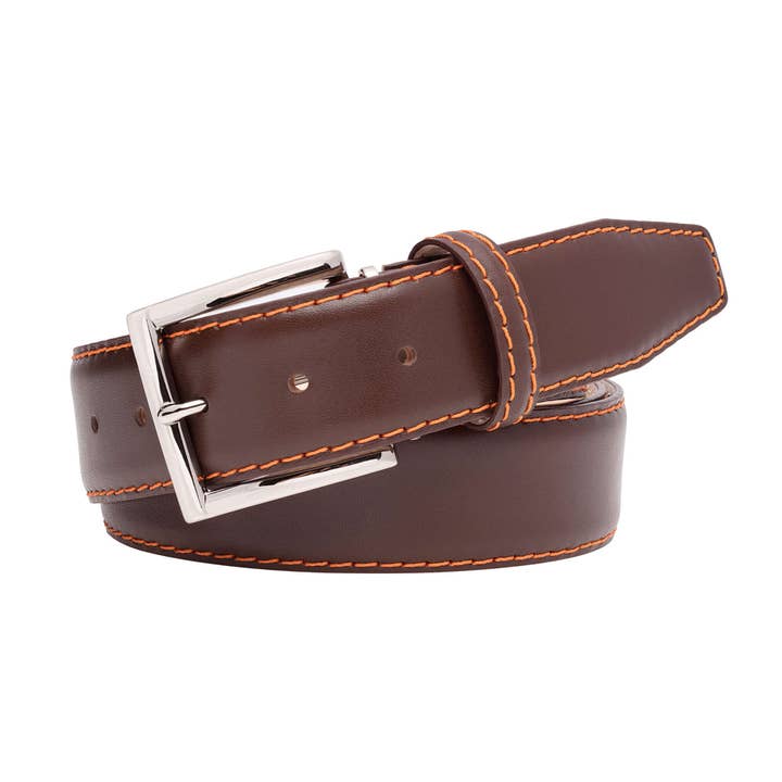 Brown Smooth Italian Calf Leather Belt for wholesale by Roger Ximenez