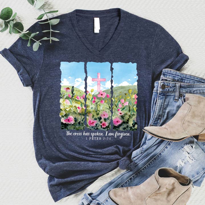 Je suis pardonné col en V pour la vente par Love in Faith