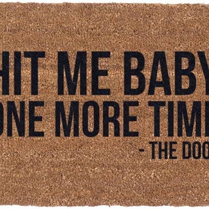 Paillasson en vinyle en fibre de coco Hit Me 18" x 30" pour la vente par CocomatsNMore