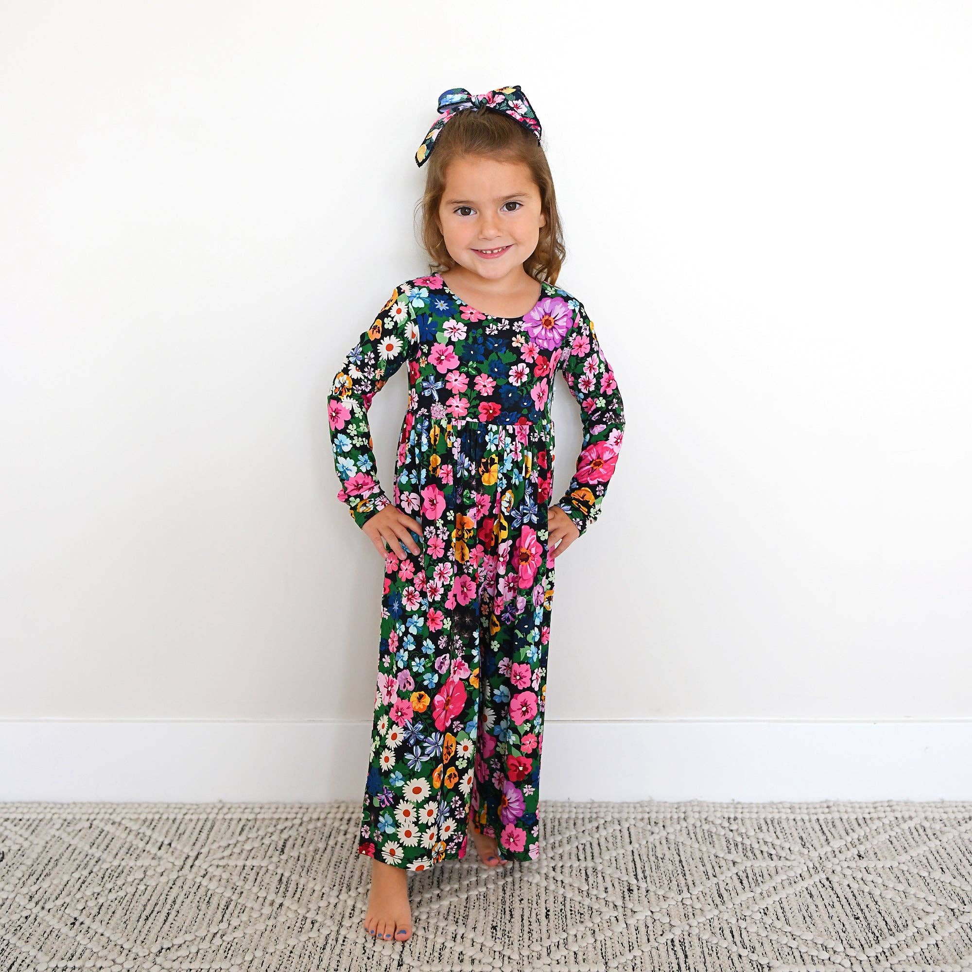 Gigi and Max - Wholesale Jumpsuit - Baby - Cassandra WIDE LEG ROMPER Bamboo Floral Kids Clothing Outfit4