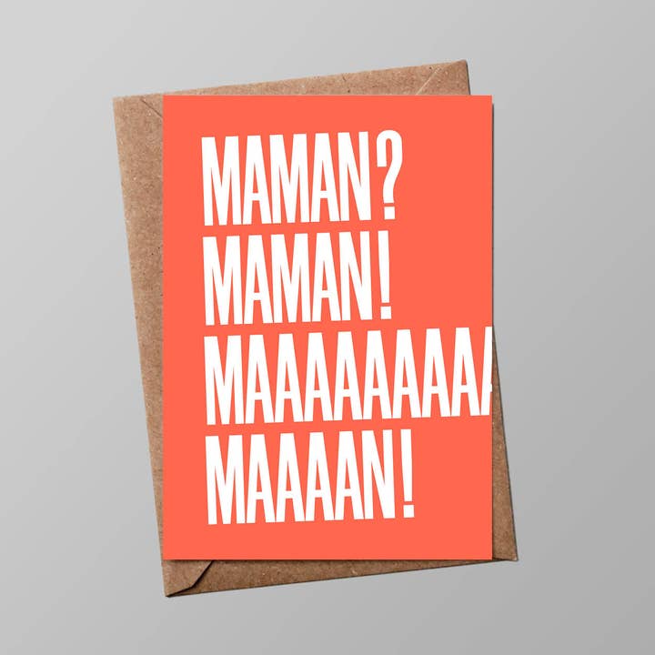 Tarjeta «Mamá»: Mooooooom (con sobre) para venta al por mayor de Le shop de Bulma