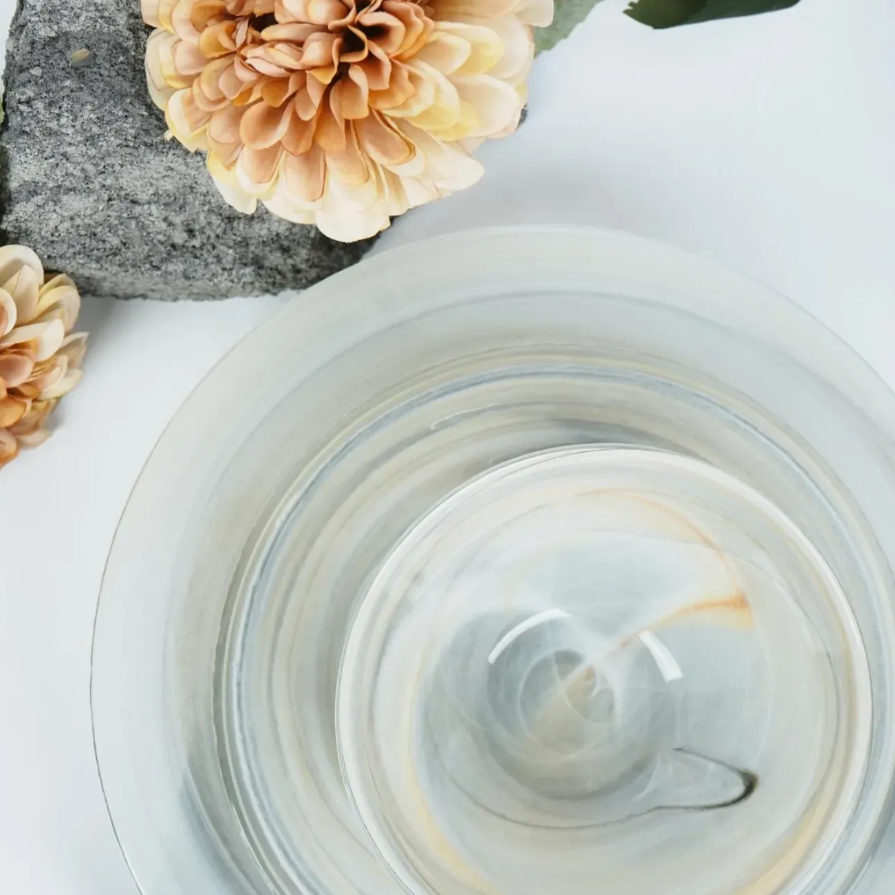 Lainy Home - Vente Service à vaisselle - Pack de 4 vaisselles Tropez Alabaster Taupe9