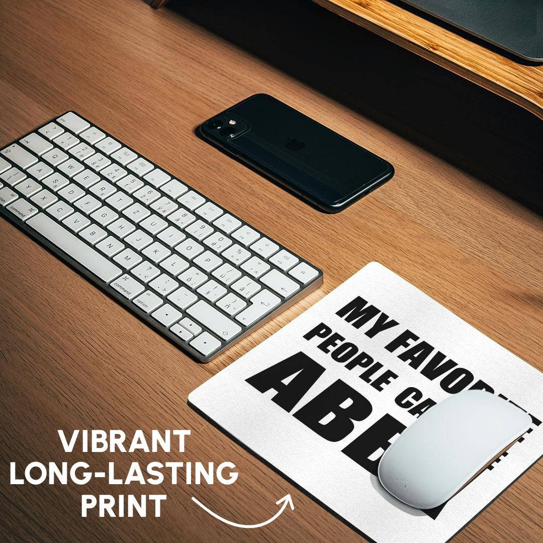 3dRose - Wholesale Mousepad/Trackpad - 3dRose, My Favorite People Call Me Abba - father or dad in Hebrew black text, Mouse Pad5