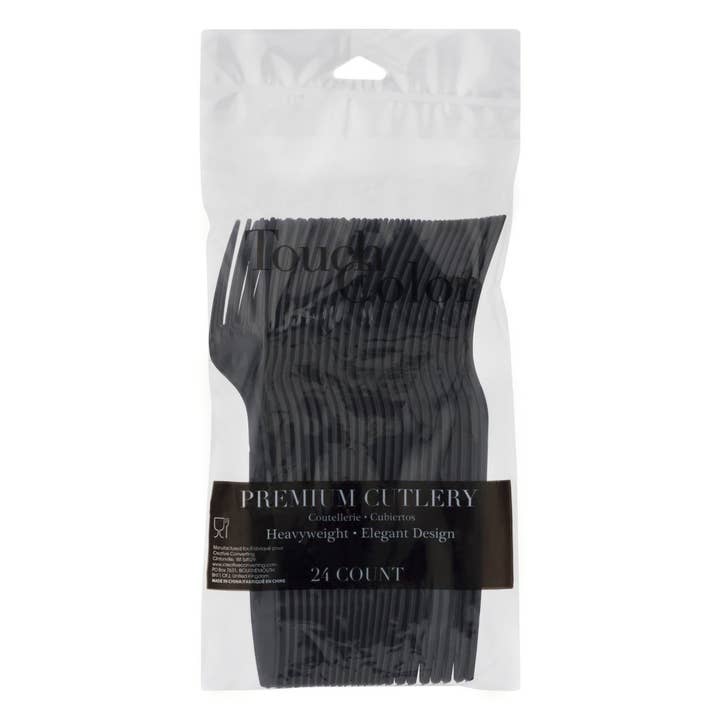 Black Velvet Plastic Forks for wholesale by Party Expo, LLC