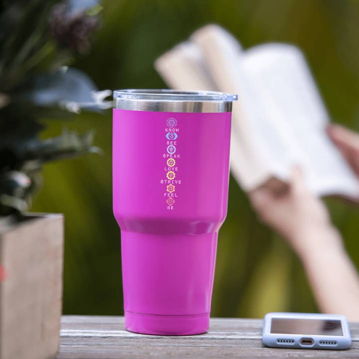 Soulful Wear - Wholesale Insulated mug/tumbler - Vertical Chakras Tumbler10