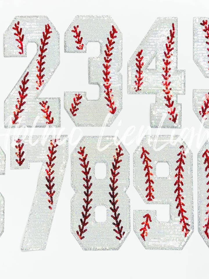 Sequin Baseball Numbers Patch - Large for wholesale by ABLNco