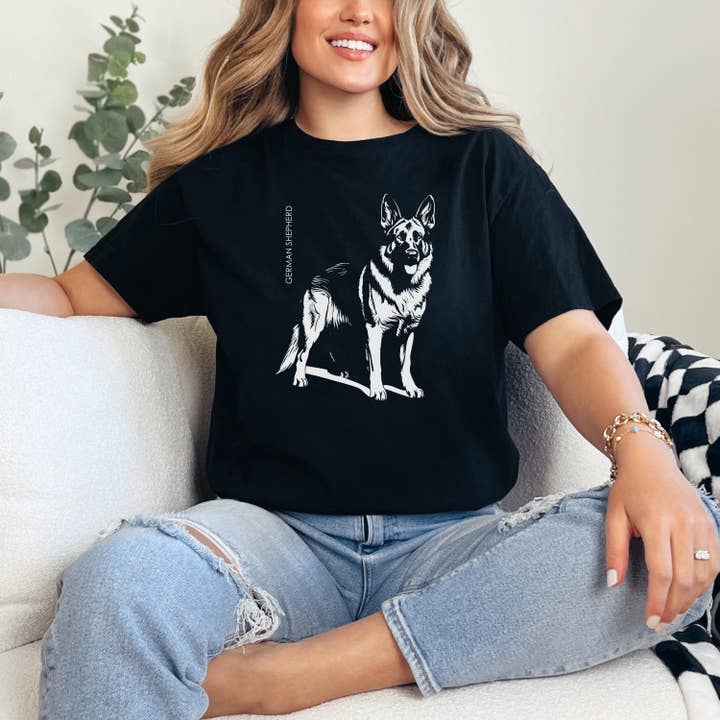 German Shepherd Unisex Softstyle T-Shirt for wholesale by Pets and Humans