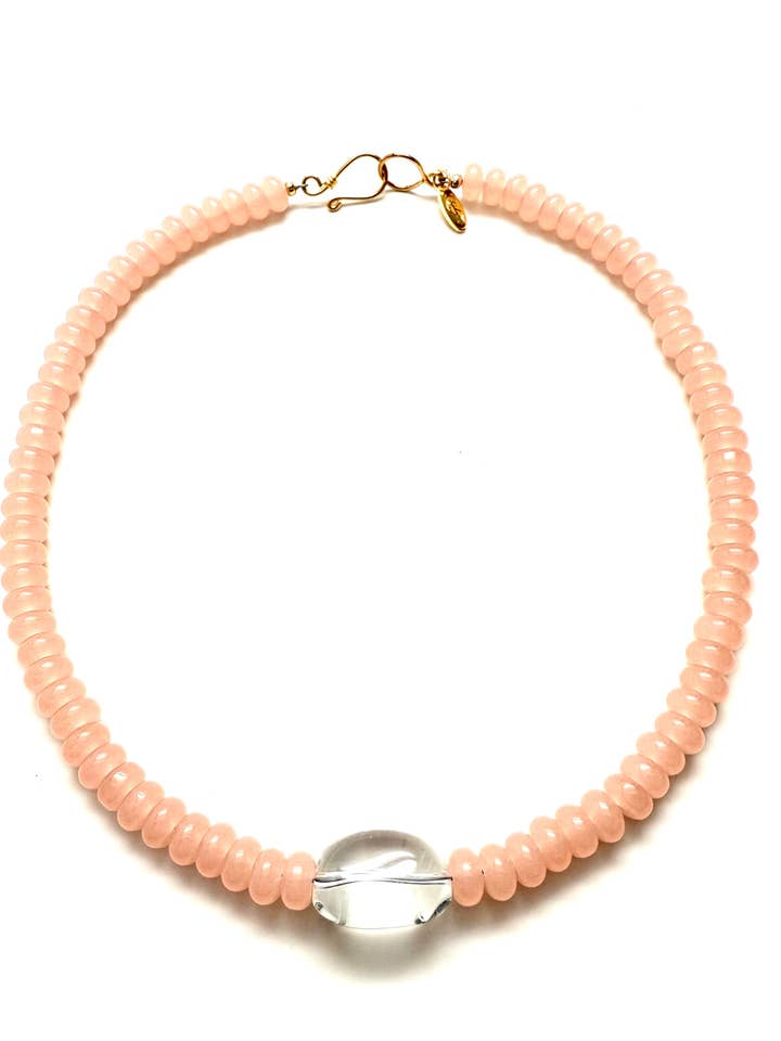 Prisma Kwarts Ketting - Roze Roze voor wholesale door Stephanie Leigh Jewelry