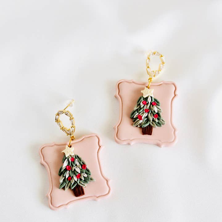 Christmas tree clay earrings , Christmas earring for wholesale by PERNAZ JEWEL