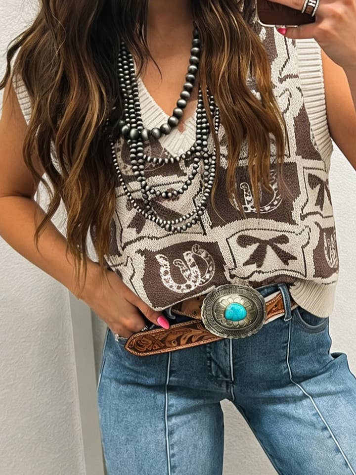 Fashion-W Western Fashion Patterned Loose Sweater for wholesale by fashionworks