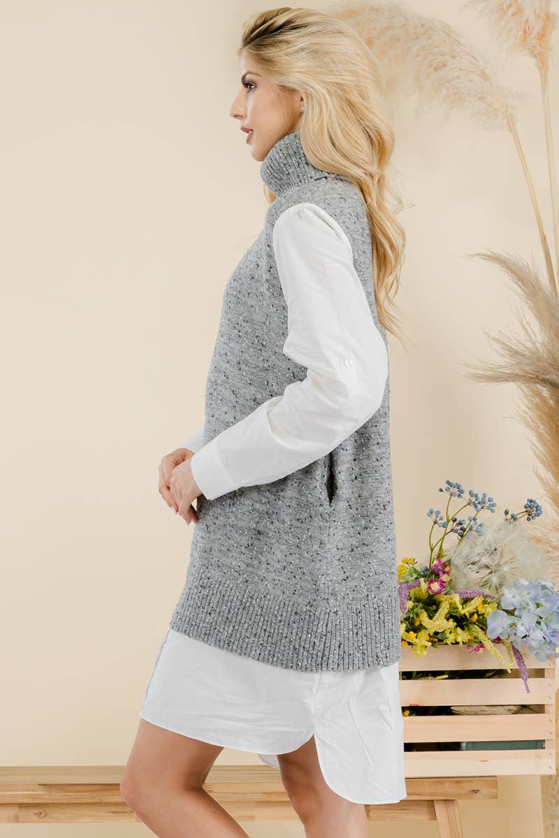 Celeste Clothing – Großhandel Kleid – Damen – ROLLKRAGEN-MIDIKLEID IN ÜBERGRÖSSE UND MISSY -CI-100831