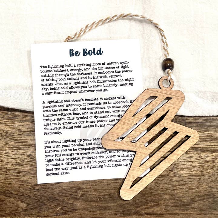 Be Bold - Lightening Bolt Story Card Ornament Gift for wholesale by Ergin Studio