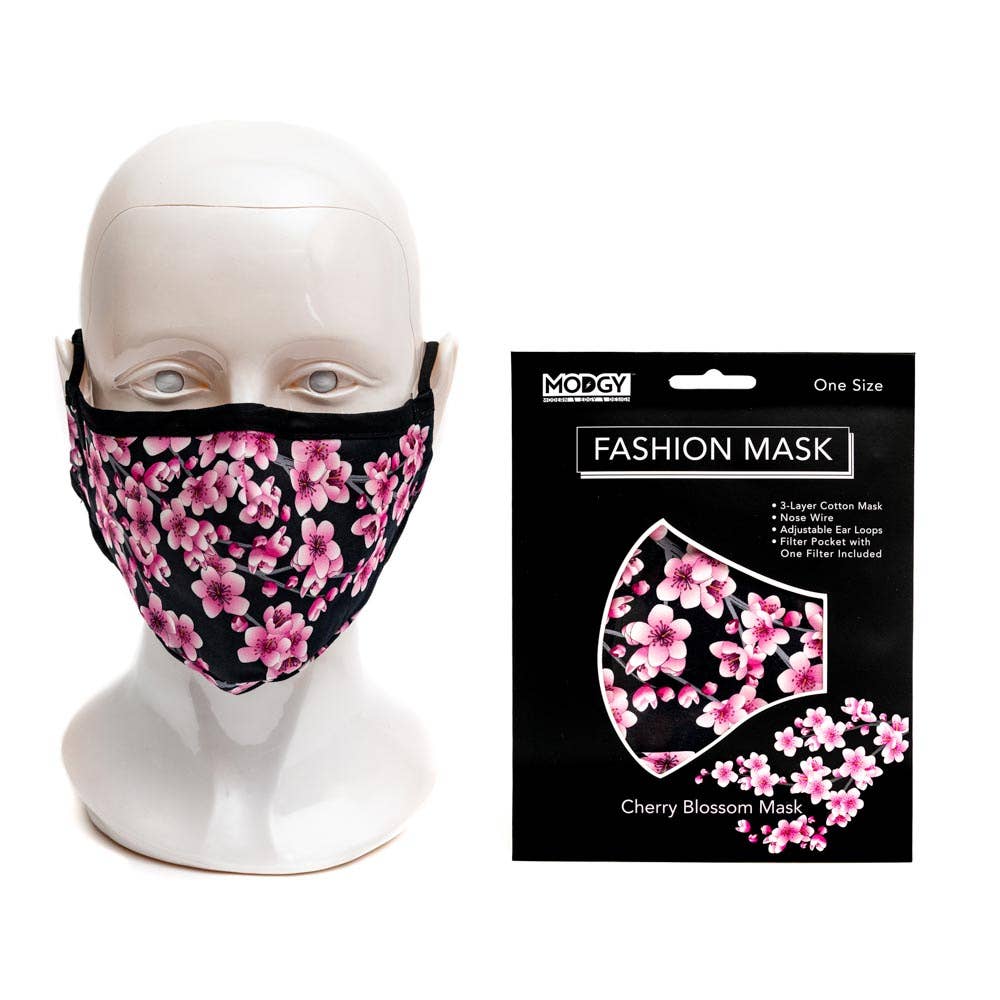 Modgy - Wholesale Protective Face Mask/Shield - Cherry Blossom Fashion Mask1