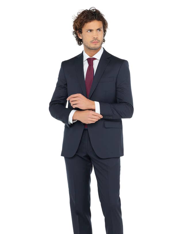 Traje liso azul para venta al por mayor de John Tweed Tailored