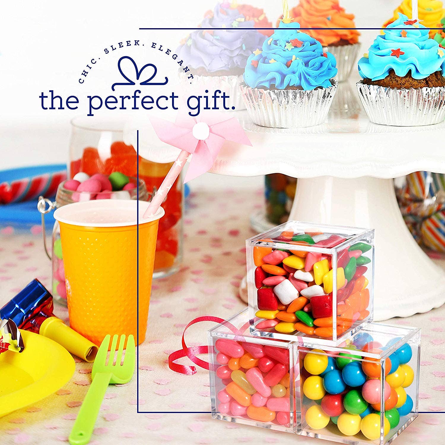 Hammont - Wholesale Gift Box - Clear Acrylic Boxes 6 Pack 2.36''X2.36''X2.36''4