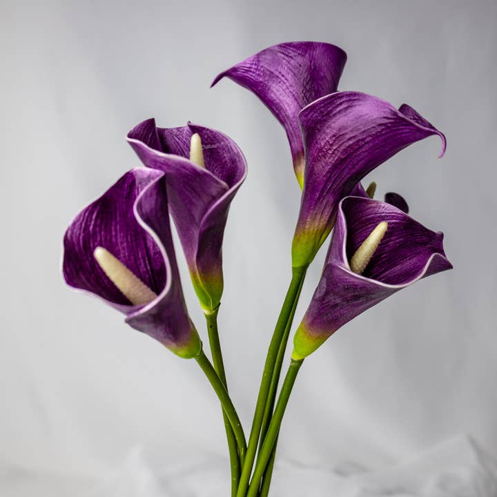 Realistic Artificial Flowers - Venta al por mayor Flores artificiales - Lirio de Cala Mini Malva - Flores Artificiales Realistas