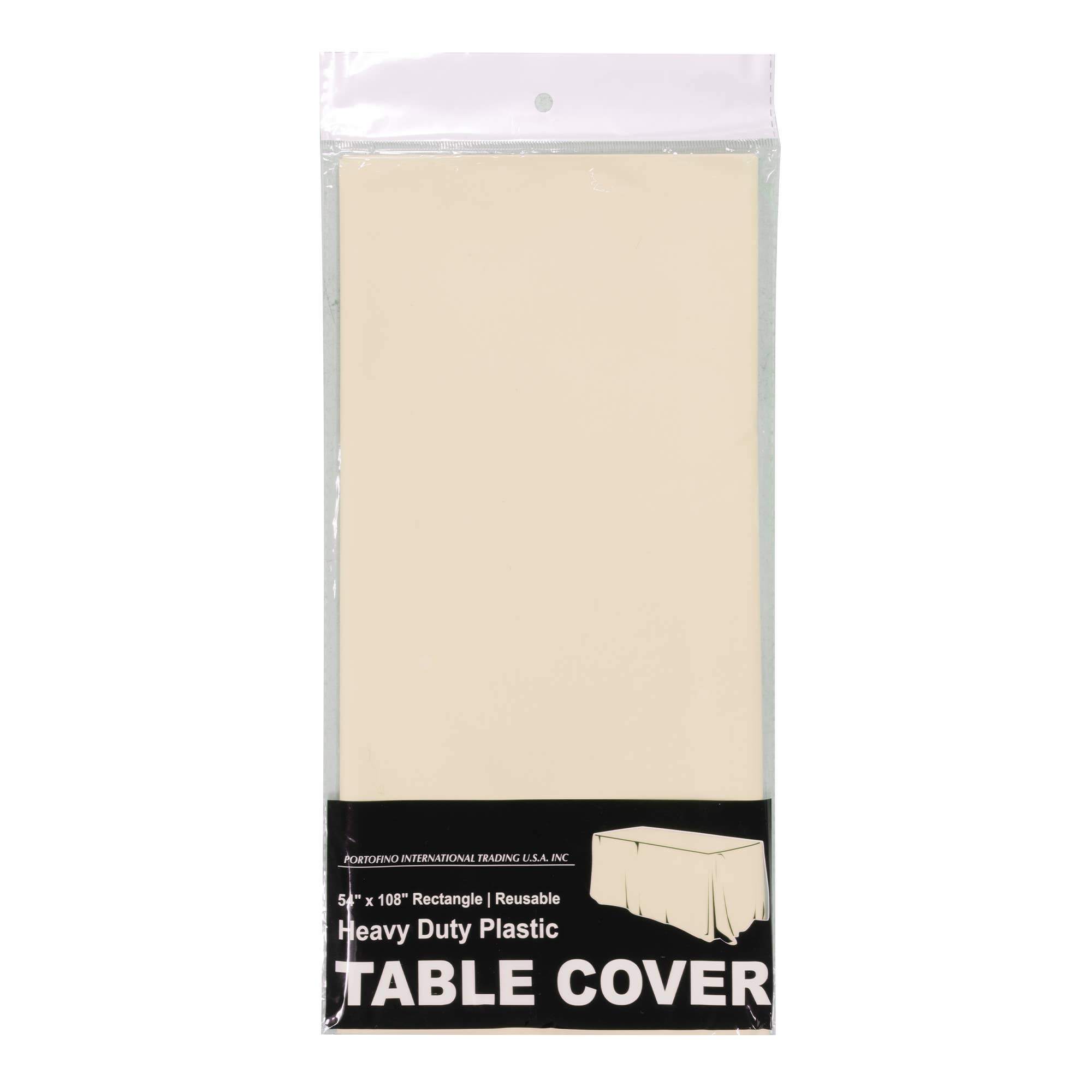 Rectangle Plastic Table Covers 12pc/pack - Ivory for wholesale on Faire6