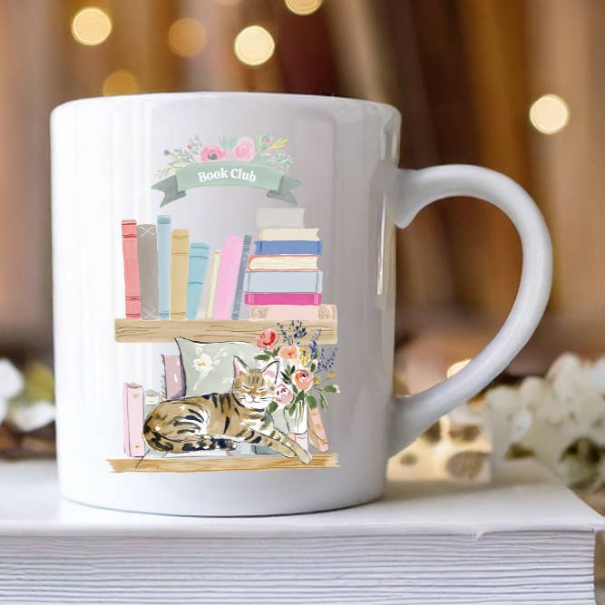 Springtime Book Club ceramic mug for wholesale by Les Moonettes