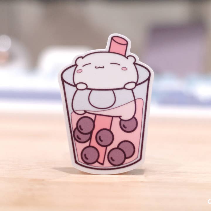 Beary Bubbles vinyl sticker for wholesale by Cafe De Yume