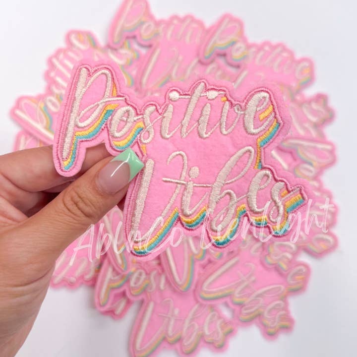ABLNco - Wholesale Patch - positive vibe preppy pink trucker hat patch iron on