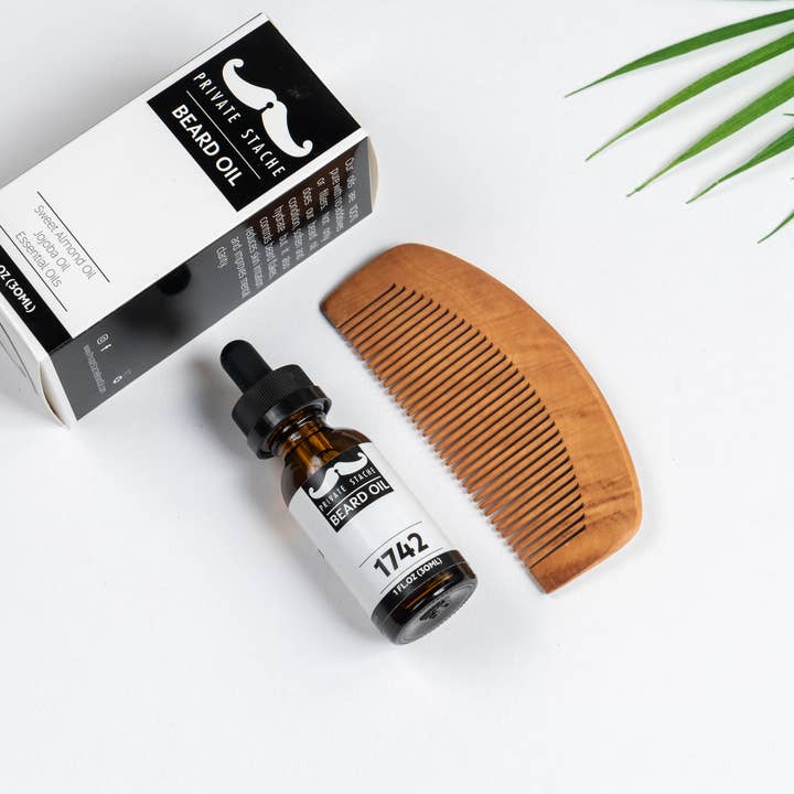 Private Stache - Wholesale Beard Styling Product - Beard Oil and Comb5