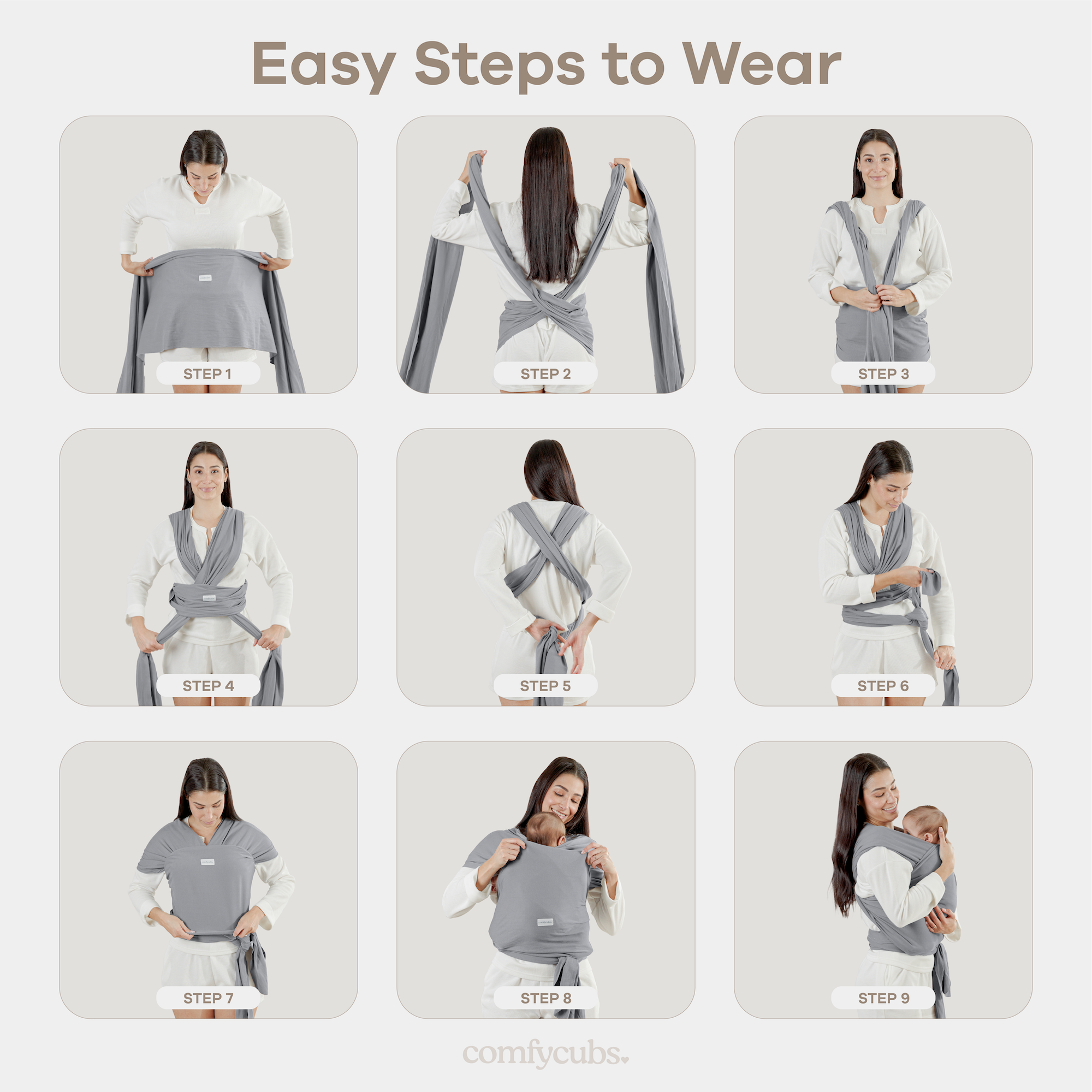 Comfy Cubs - Vente Écharpe de portage/sling pour bébé - Porte-bébé écharpe, écharpe douce et sécurisée pour nourrisson par Comfy Cubs33