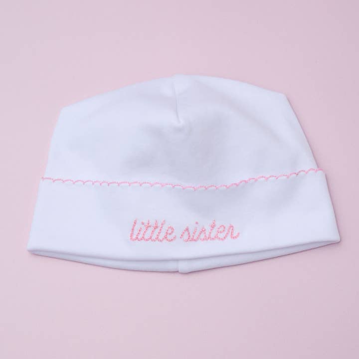 Little Sister Embroidered Hat for wholesale by Magnolia Baby