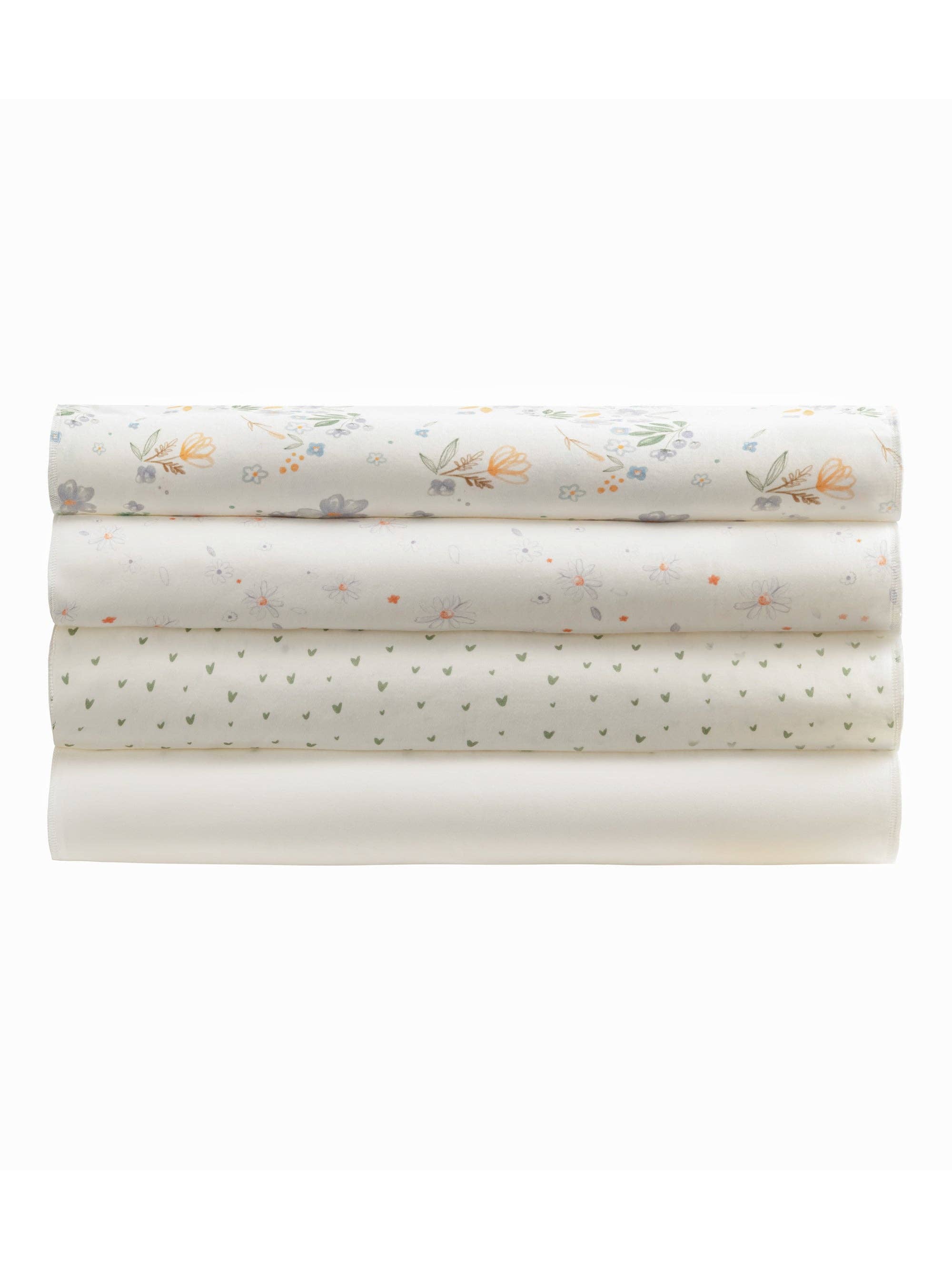 Under the Nile - Wholesale Burp Cloth Set - Baby - Burp Cloths - Modern Daisy Assorted1
