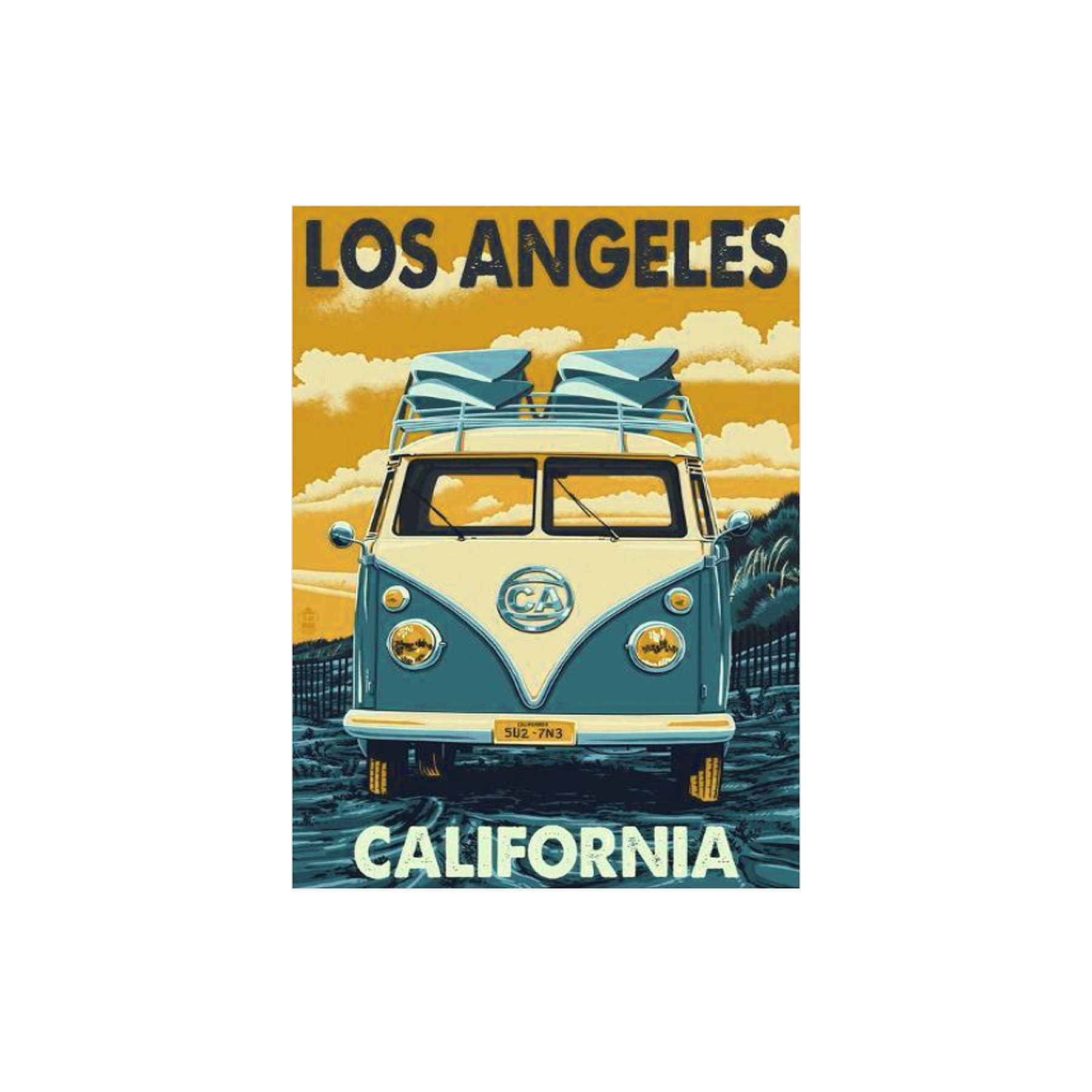 Bronze Baboon - Wholesale Magnet - "Vintage: Los Angeles California VW Bus Magnet" 2.5" x 3.5"0