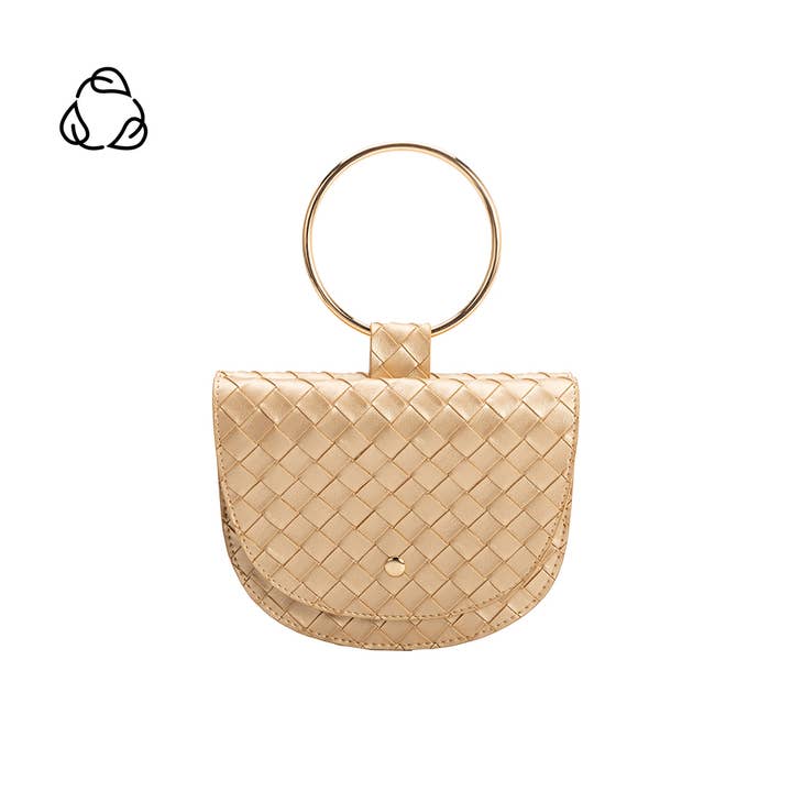 Melie Bianco - Wholesale Top Handle Bag - Women's - Felix Gold Recycled Vegan Top Handle Bag