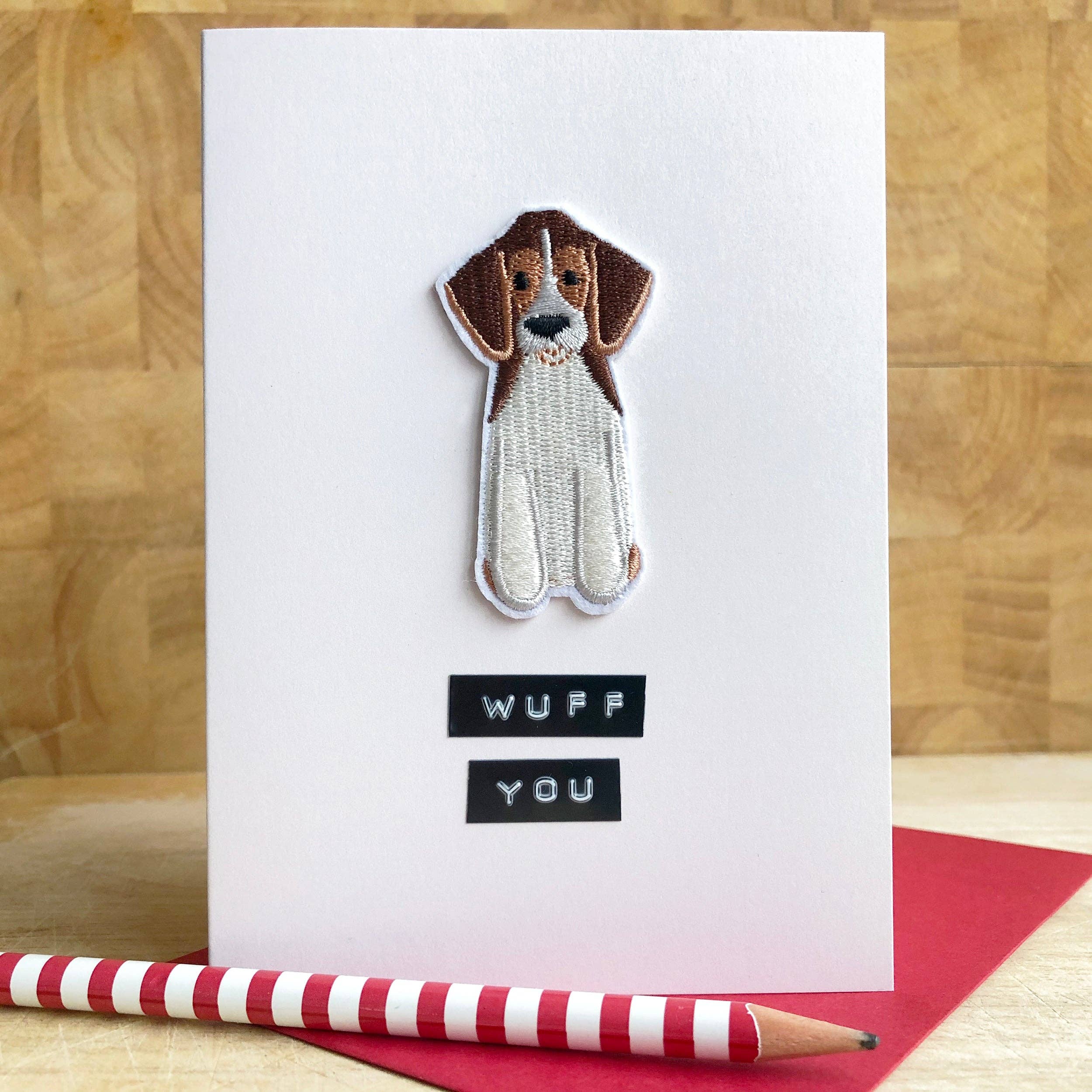 Samantha Morris - Wholesale Everyday Greeting Card - Wuff You Iron on Patch Card0