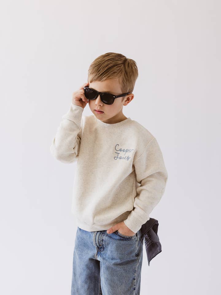 Embroidered Toddler Sweatshirt Stitched Kids Crewneck  for wholesale by Magill