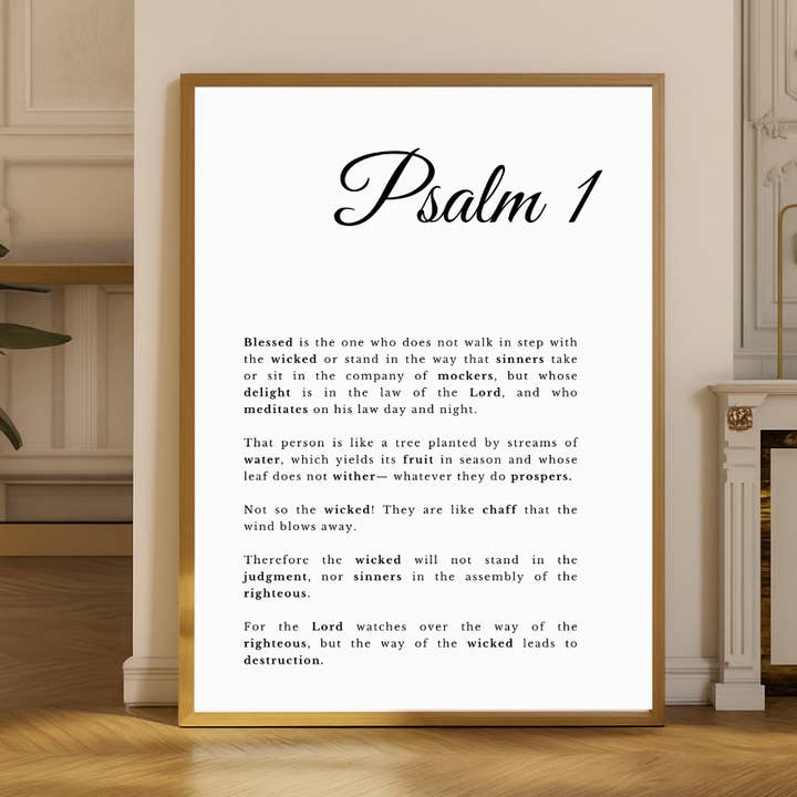 Psalm 1 Schriftkunst Druck für den Großhandel von Evertrue Prints