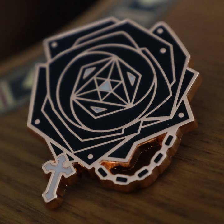 Rose of Sharon - Luminous Cross | Enamel Pin | Brooch | Delicate Accessory | Gift | Unisex for wholesale by LuminaSalina