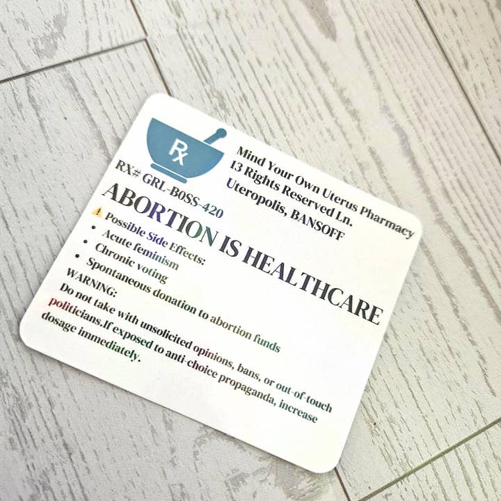 ShesSoCrafty Goods - Wholesale Sticker - Abortion Is Healthcare Feminist Prescription Sticker5