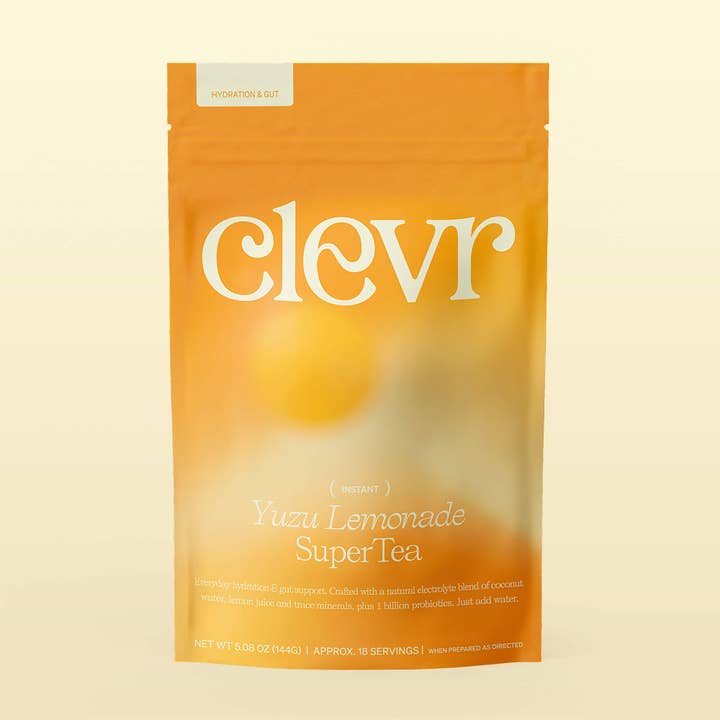 Clevr Blends - Wholesale Health/Detox Tea - Yuzu Lemonade SuperTea (14 Servings) | Instant Tea with Real Yuzu, Electrolytes and Probiotics0