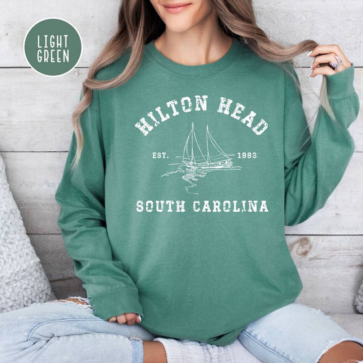 Hilton Head South Carolina Grunge Style Comfort Colors® Tee for wholesale by CindyL Boutique