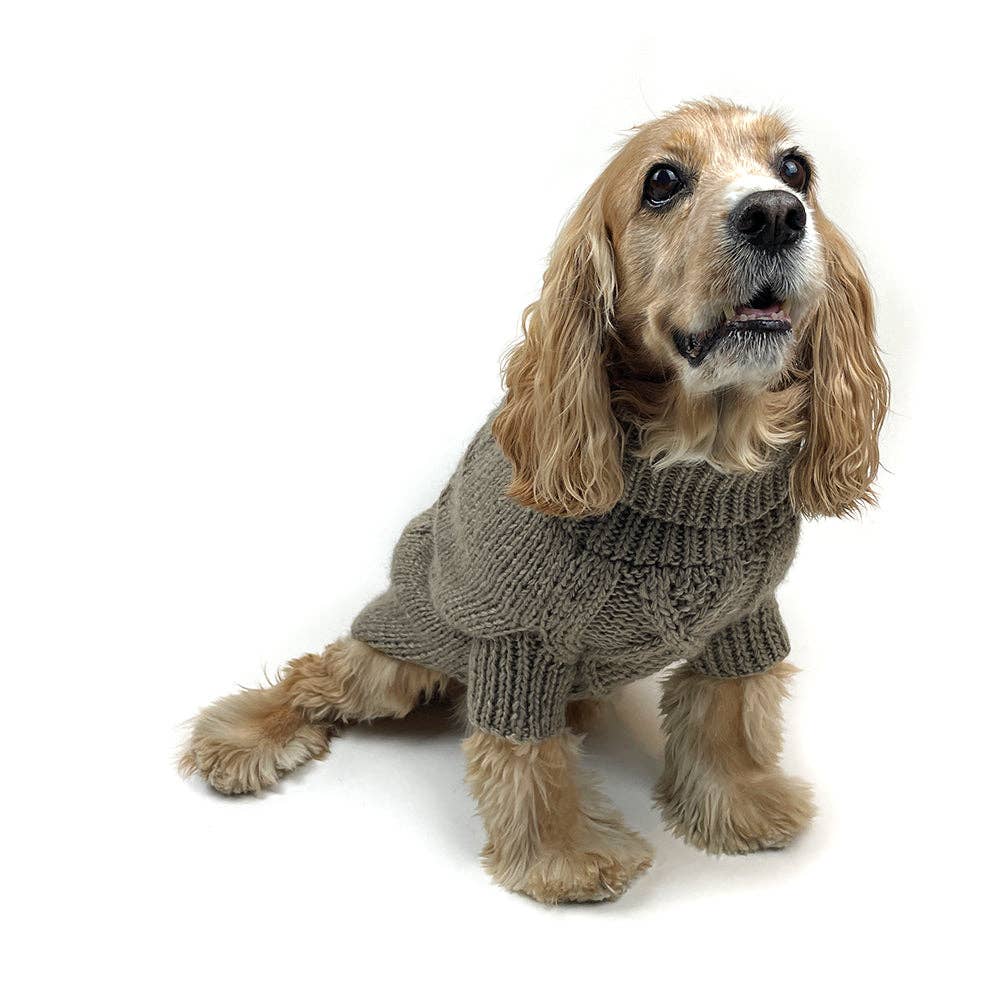 Milltown Brand - Wholesale Pet Sweater - Dog - Fisherman Cable Knit Dog Sweater - Beige1