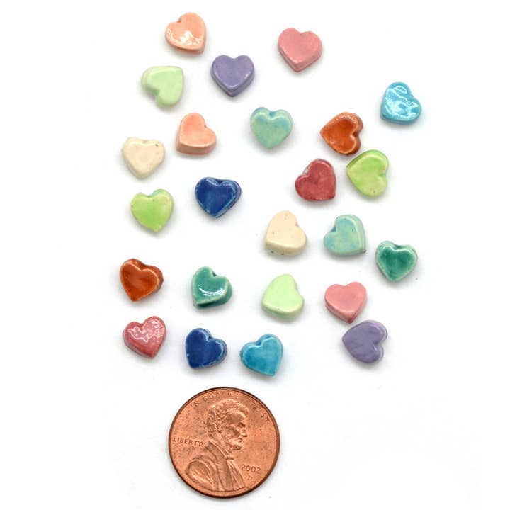 Tiny Ceramic Heart Stud Earrings for wholesale by Dunitz & Company