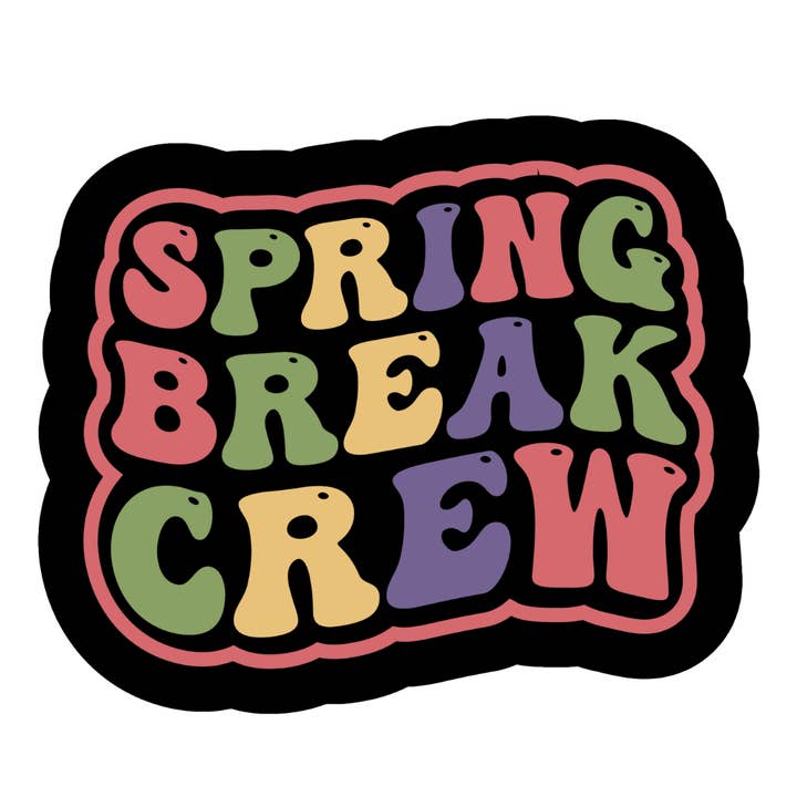 Stick to it creations - Wholesale Sticker - Spring break crew sticker (black)