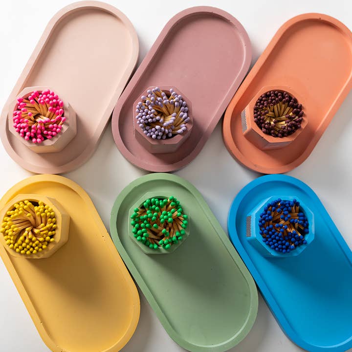 Tenn Prairie - Vente Plateaux décoratifs - Plateau bougie en béton – Base colorée pour présentation et décoration de bougie14