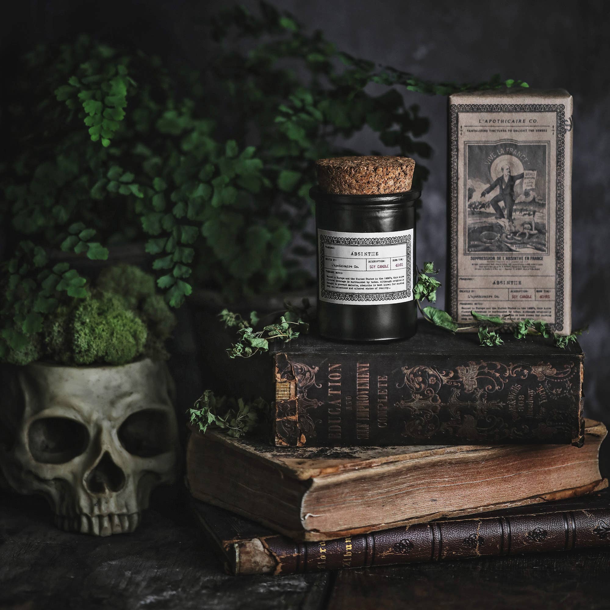 L'apothicaire Co. - Wholesale Pillar Candle - NOIR | Absinthe | 6oz Apothecary Candle1